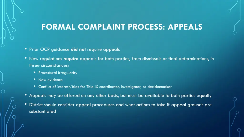formal complaint process appeals