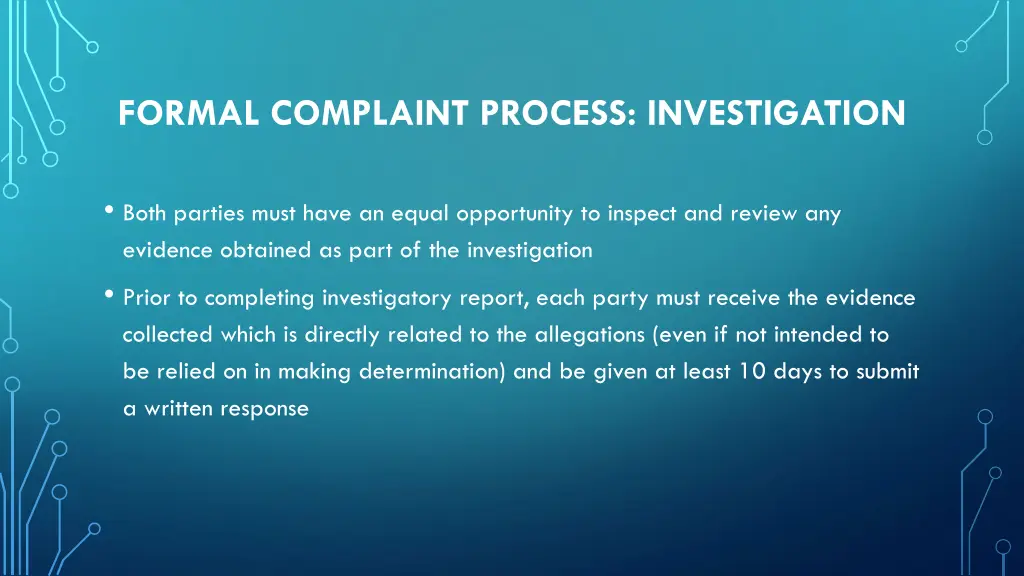 formal complaint process investigation 1