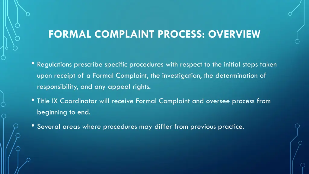 formal complaint process overview