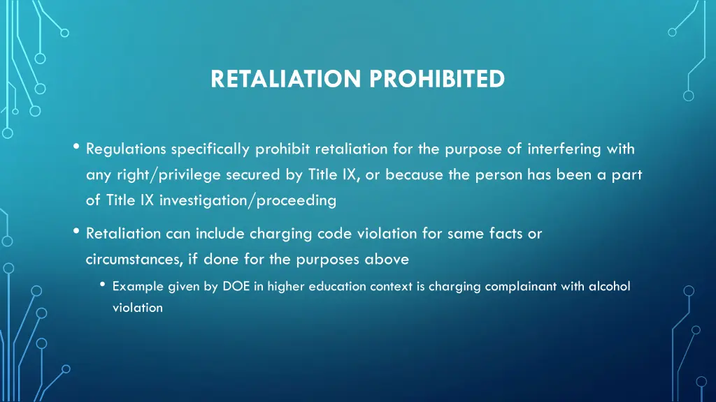 retaliation prohibited