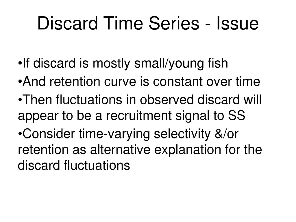 discard time series issue