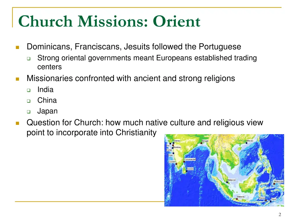 church missions orient