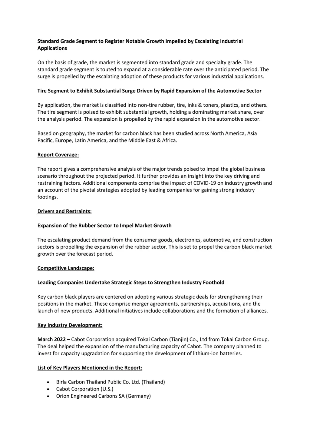 standard grade segment to register notable growth
