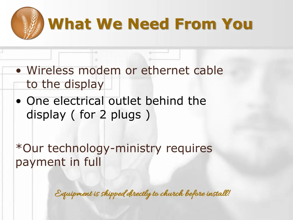 what we need from you