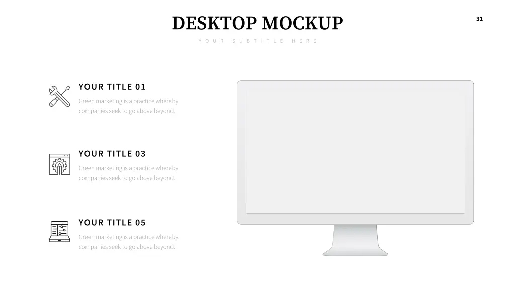 desktop mockup y o u r s u b t i t l e h e r e