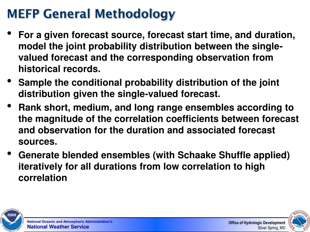 mefp general methodology for a given forecast