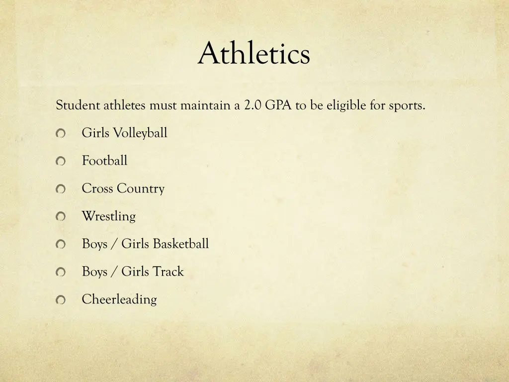 athletics