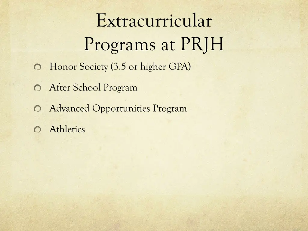 extracurricular programs at prjh