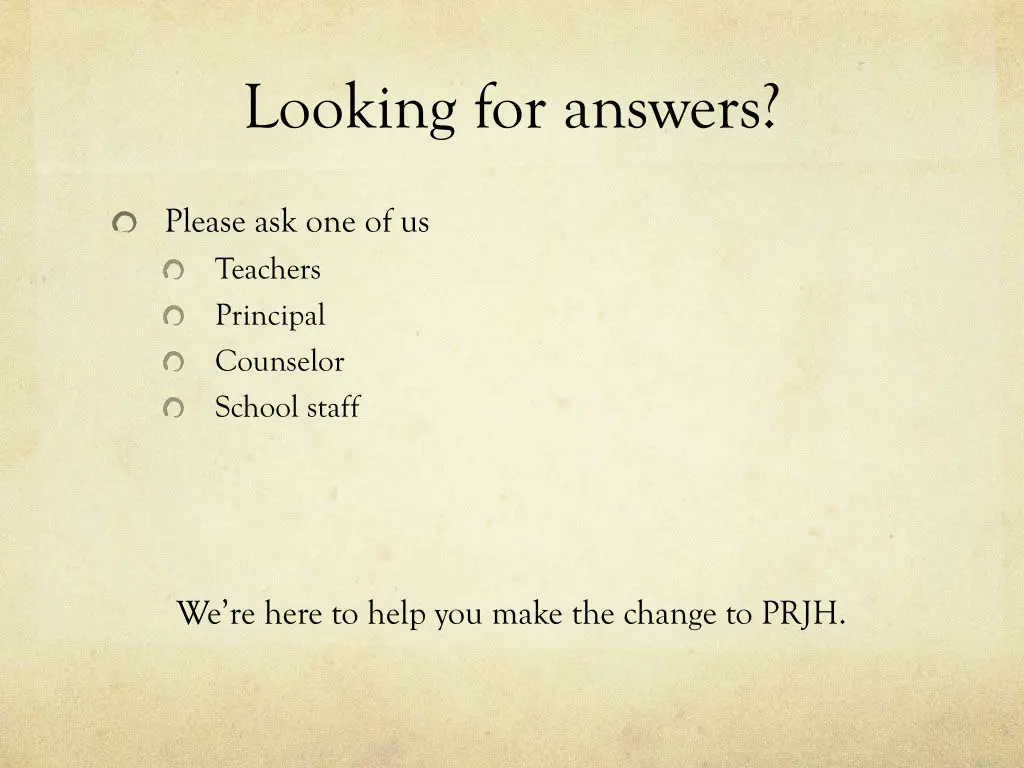 looking for answers