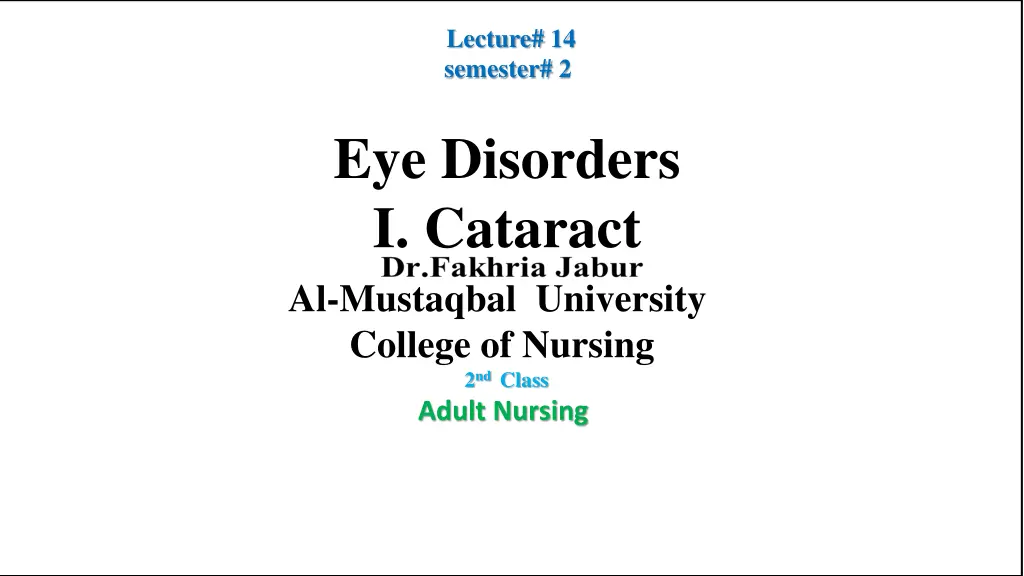 lecture 14 semester 2