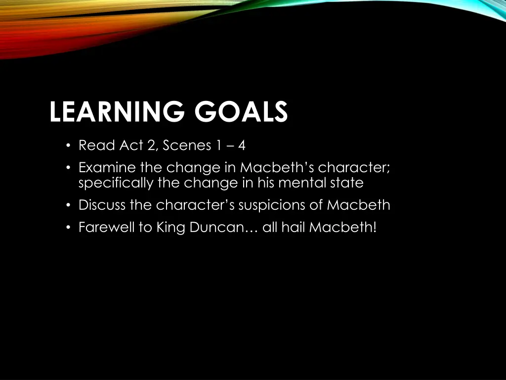 learning goals