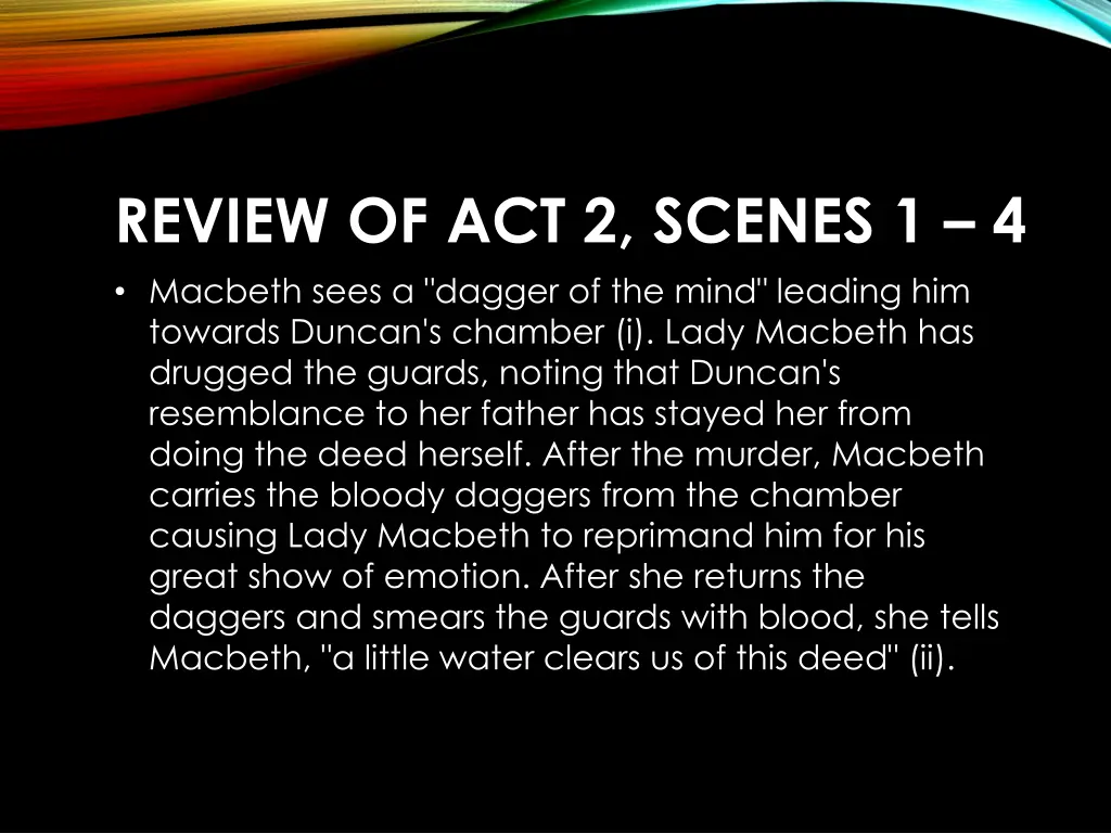 review of act 2 scenes 1 4 macbeth sees a dagger