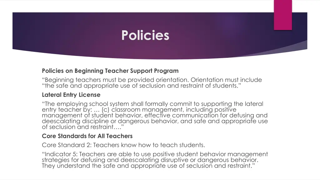 policies