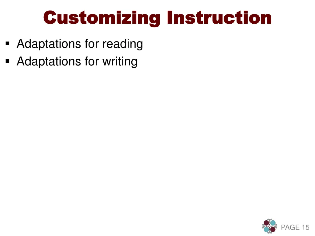 customizing instruction customizing instruction