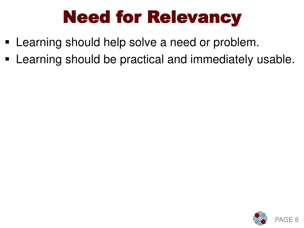 need for relevancy need for relevancy