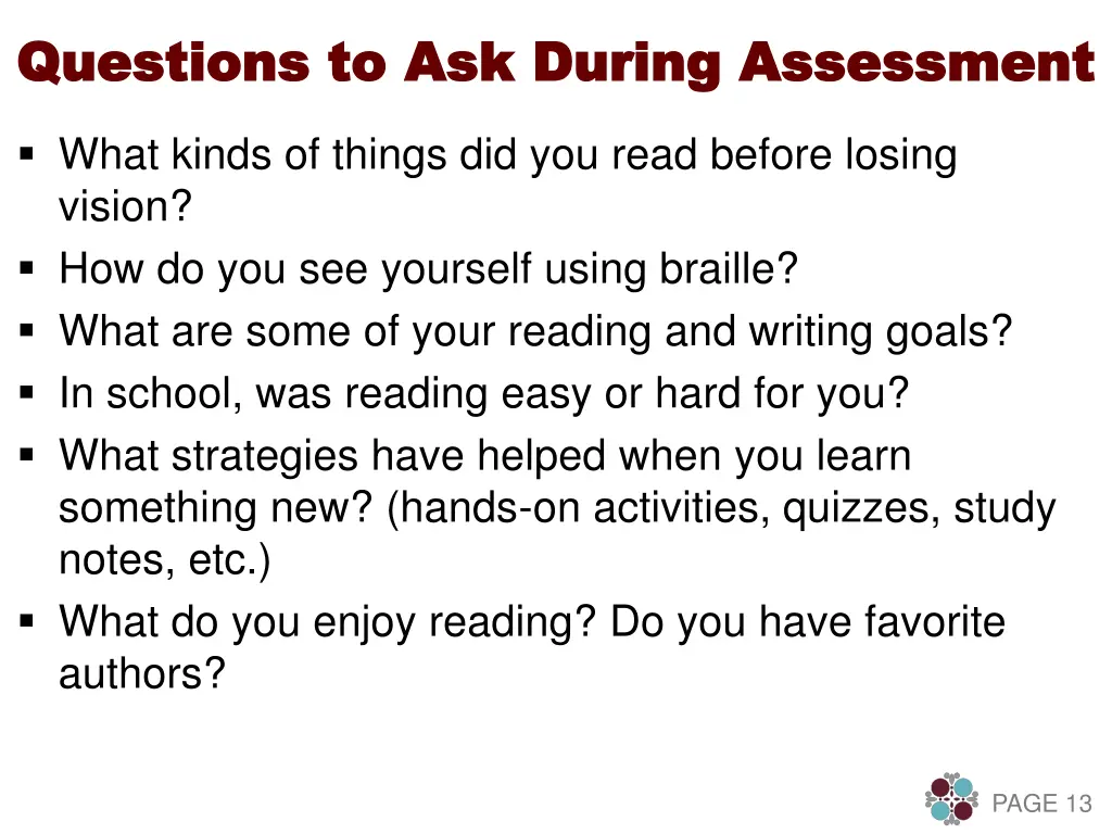 questions to ask during assessment questions