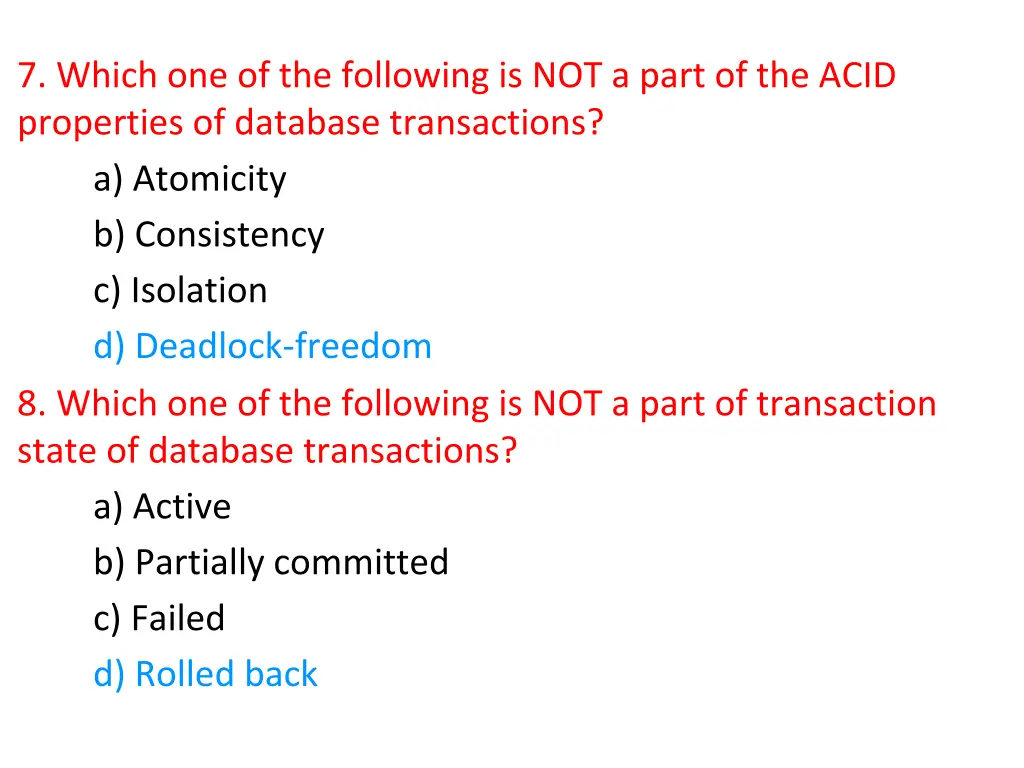 7 which one of the following is not a part