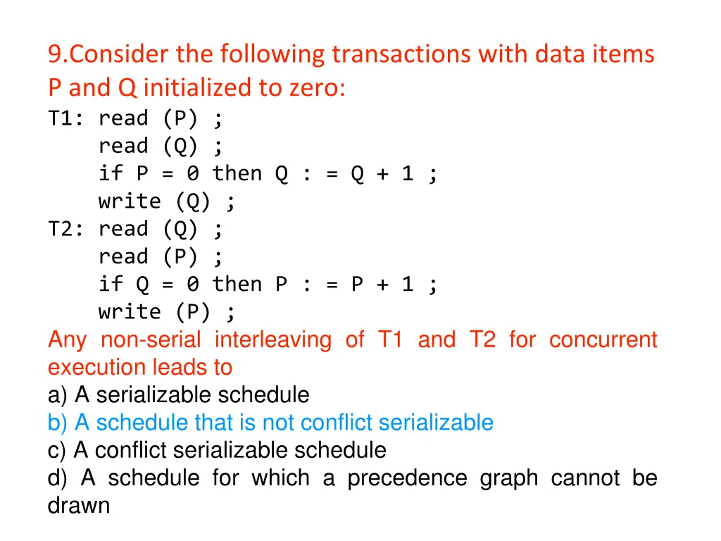 9 consider the following transactions with data