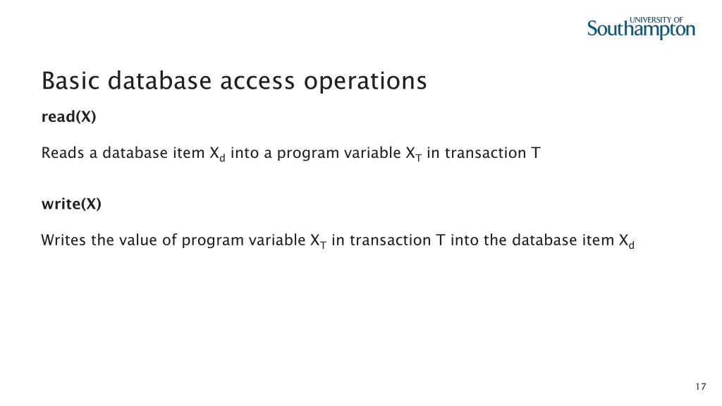 basic database access operations
