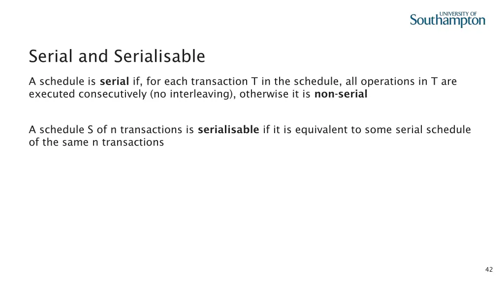 serial and serialisable