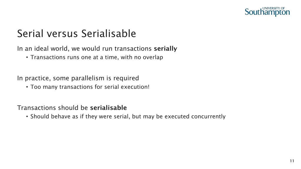 serial versus serialisable