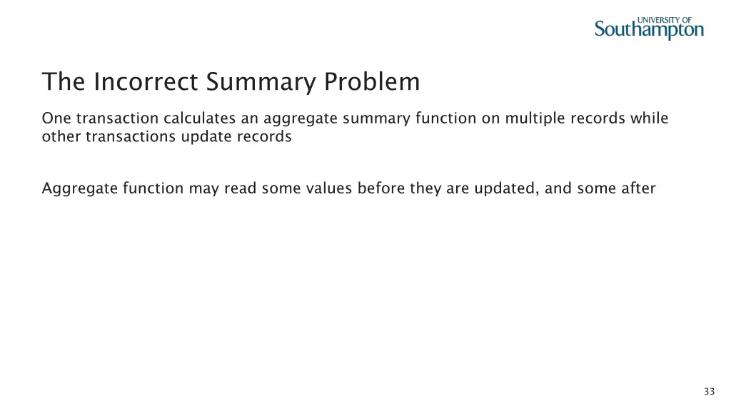 the incorrect summary problem