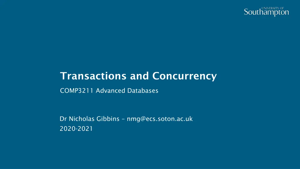 transactions and concurrency