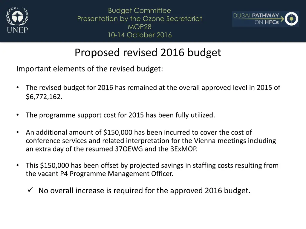 budget committee presentation by the ozone 2
