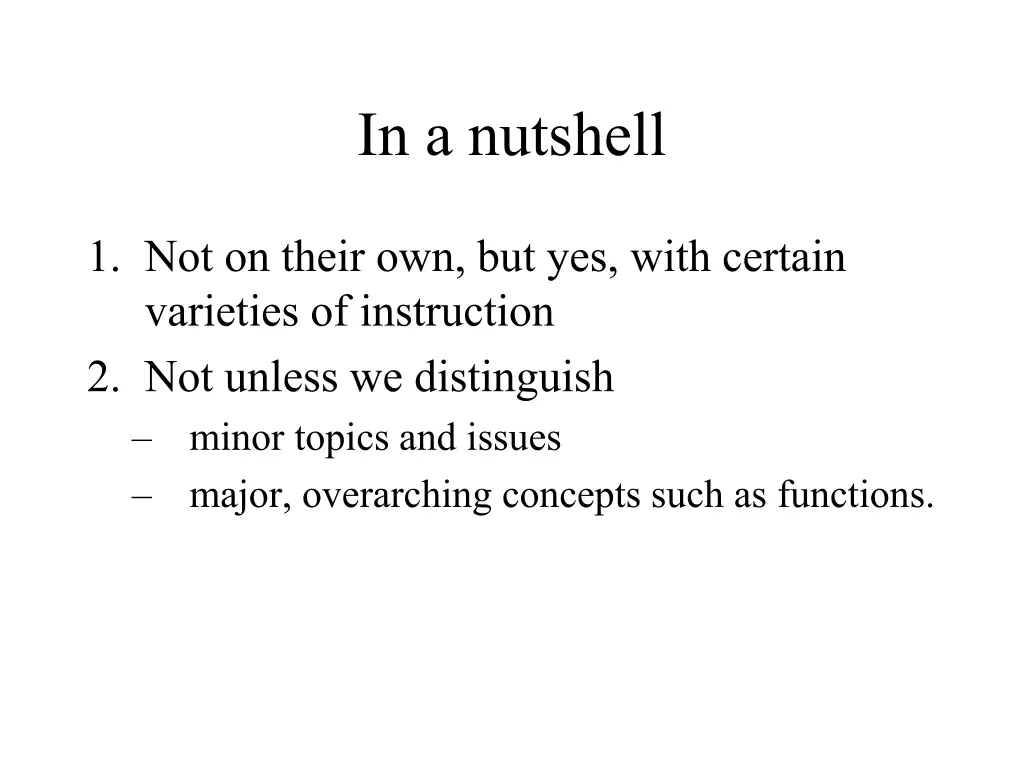 in a nutshell