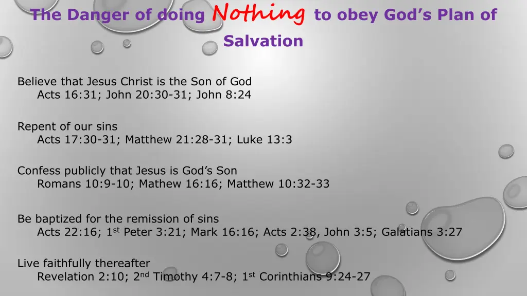the danger of doing nothing to obey god s plan
