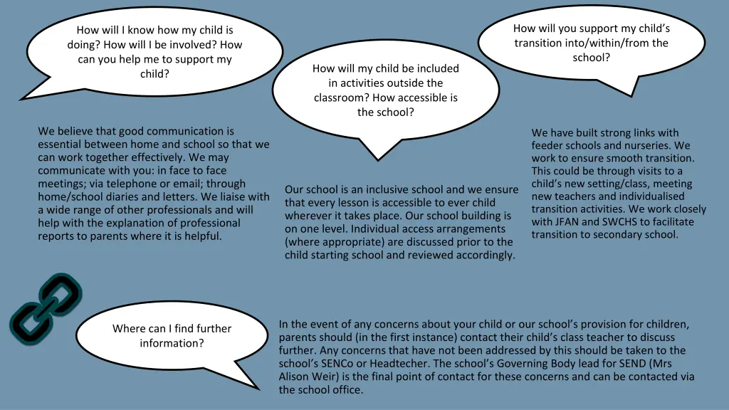 how will you support my child s transition into