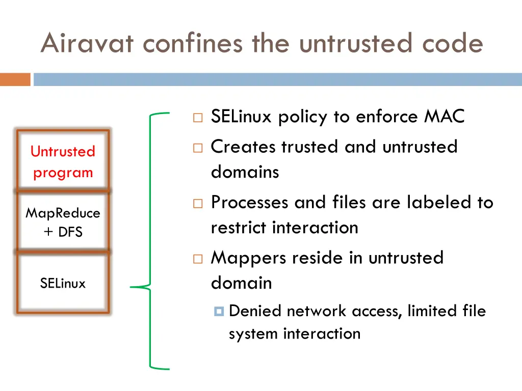 airavat confines the untrusted code 2