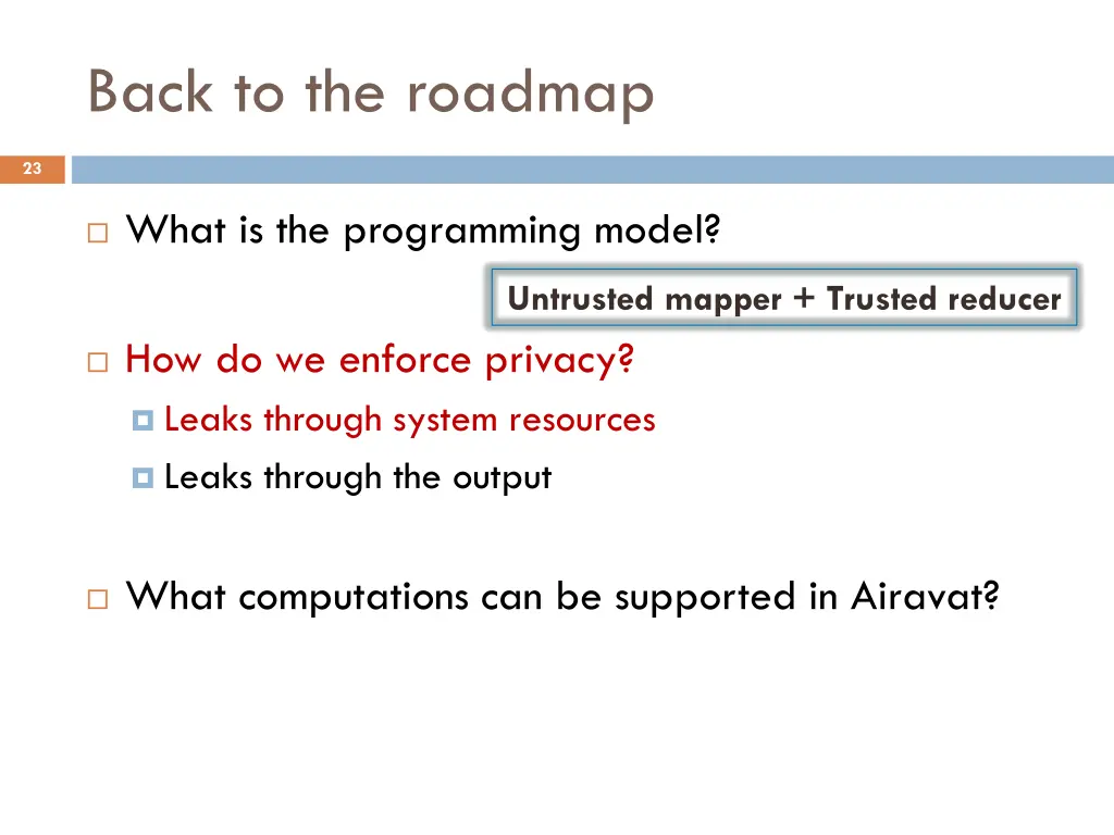 back to the roadmap