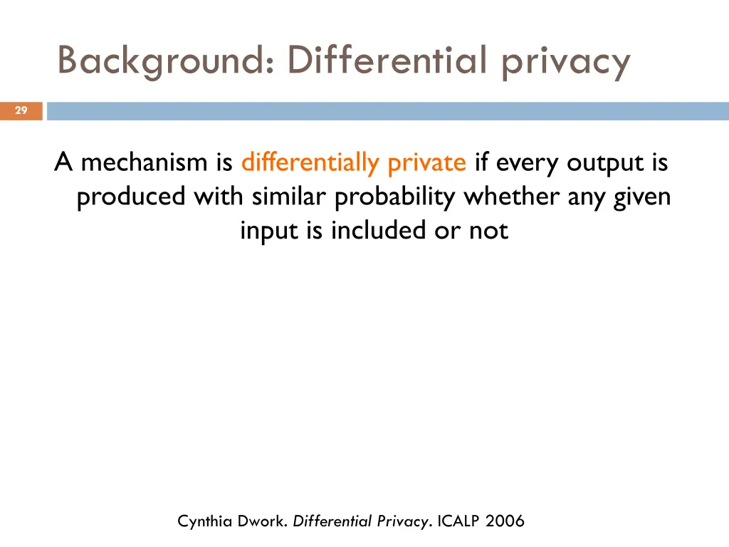 background differential privacy