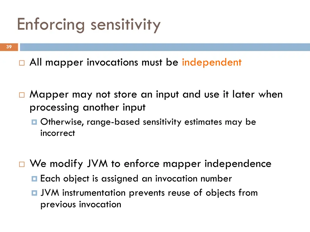 enforcing sensitivity