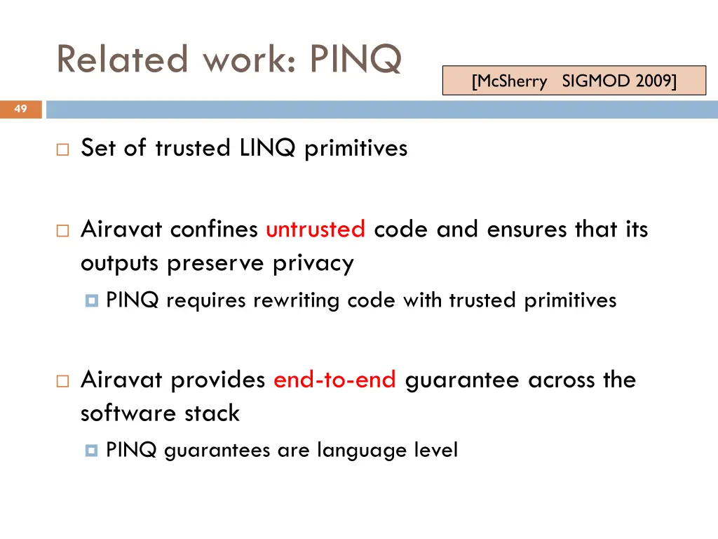 related work pinq
