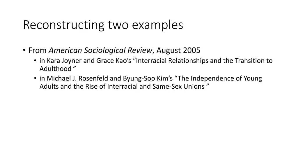 reconstructing two examples