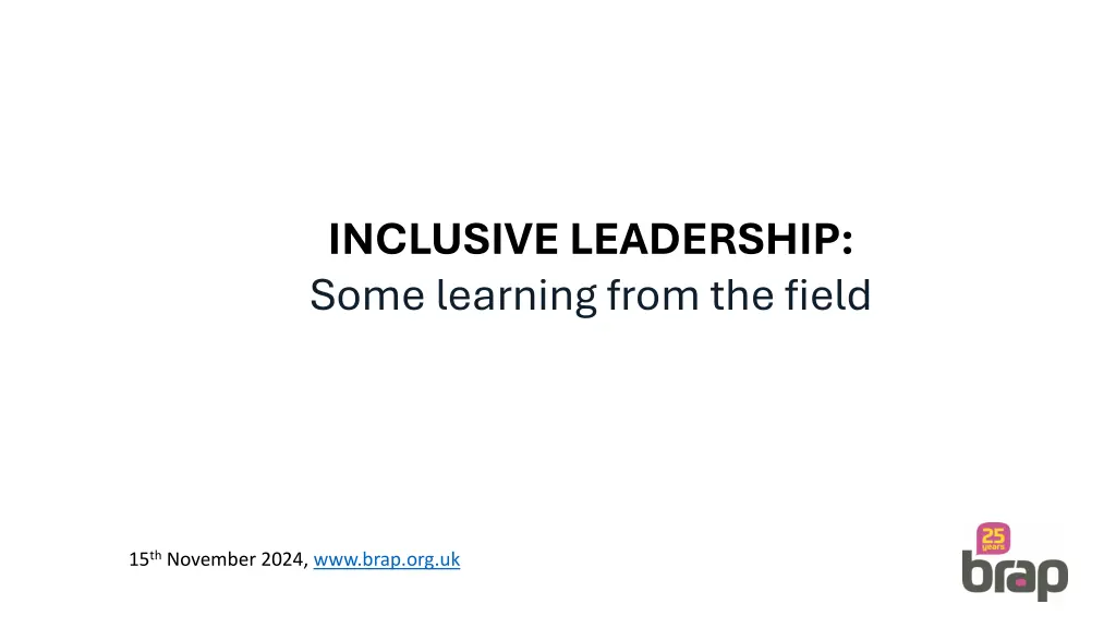 inclusive leadership some learning from the field