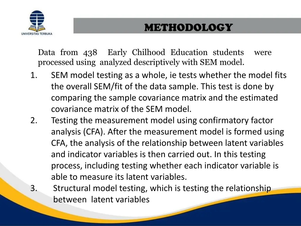 data from 438 early chilhood education students