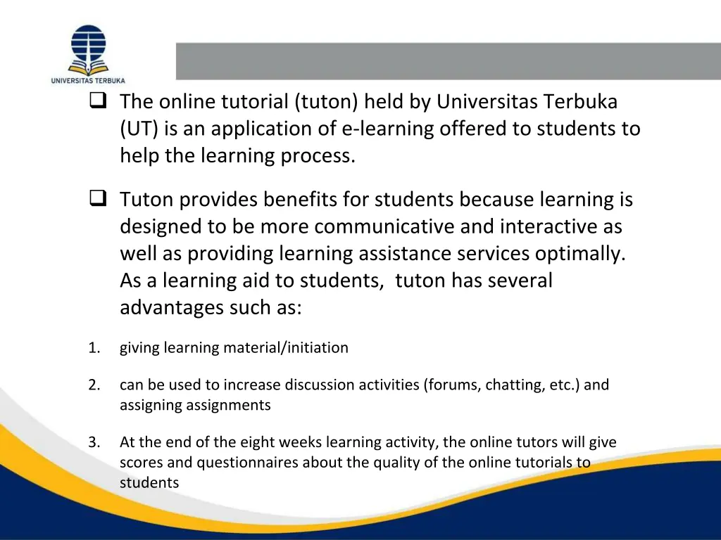 the online tutorial tuton held by universitas