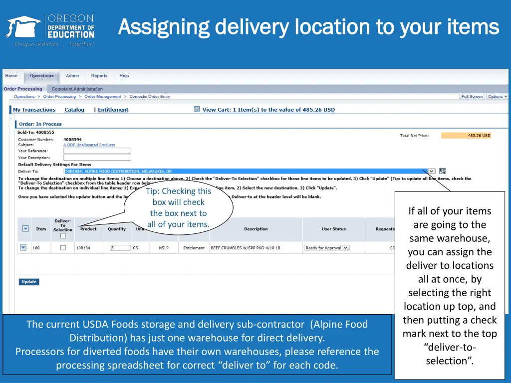 assigning assigning delivery
