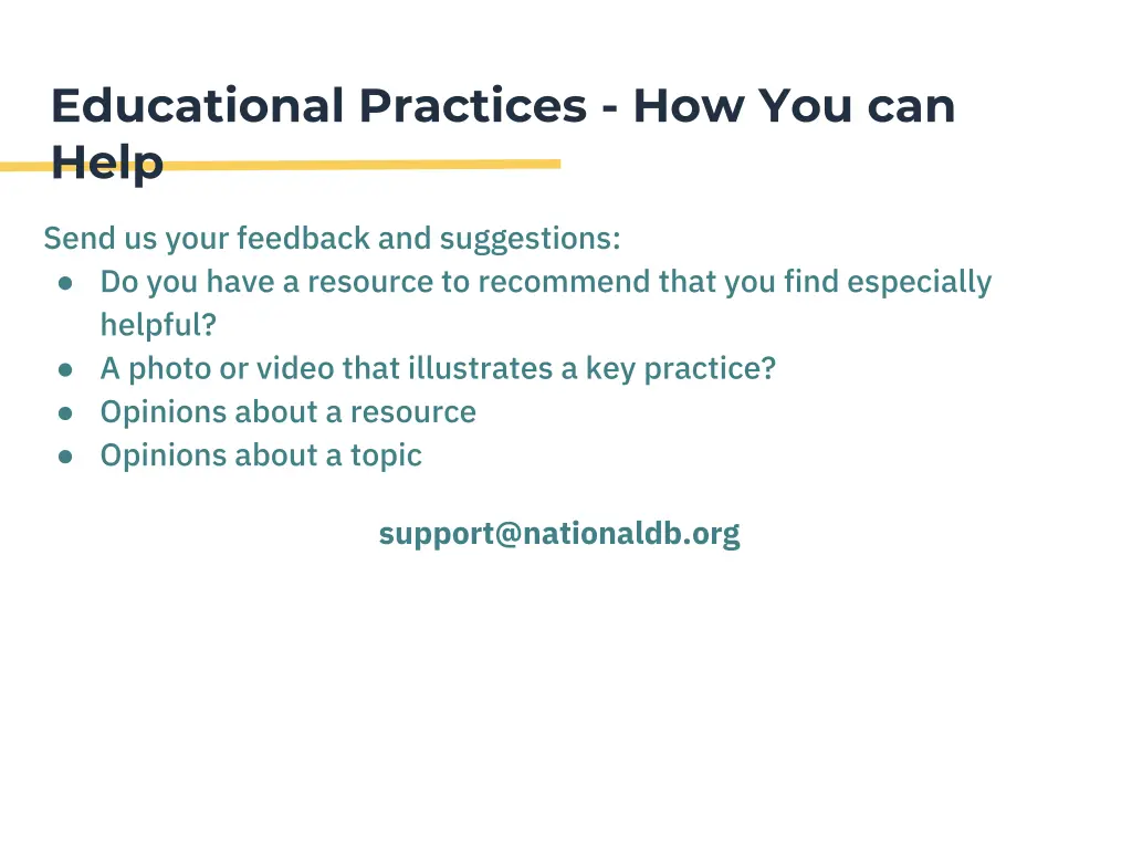 educational practices how you can help
