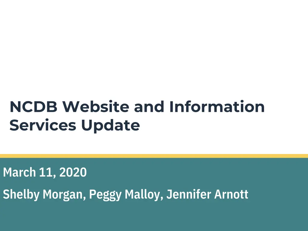ncdb website and information services update