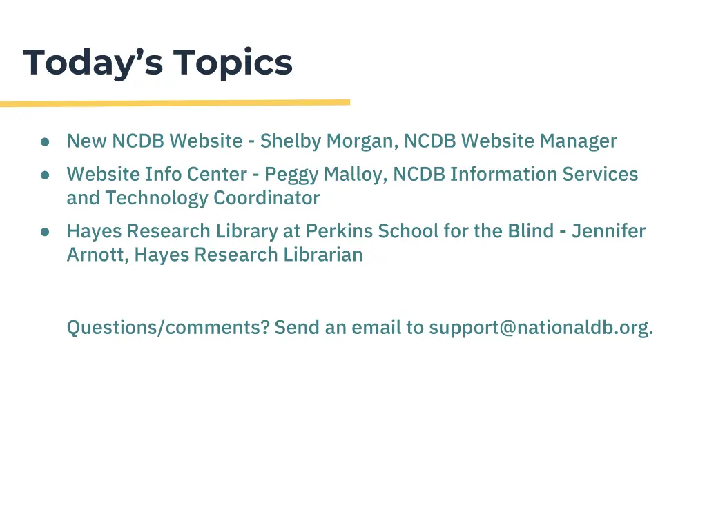 today s topics