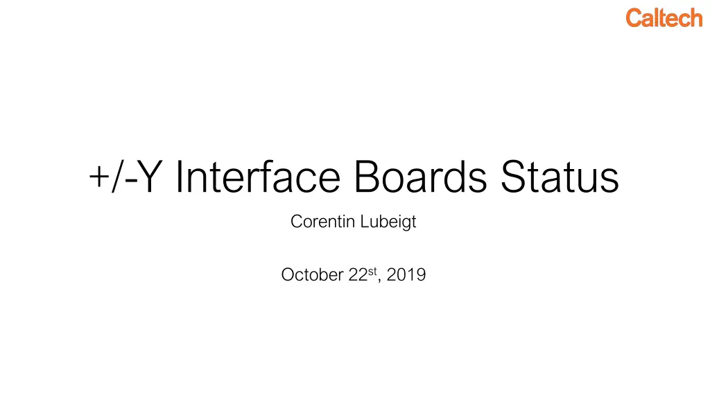 y interface boards status corentin lubeigt