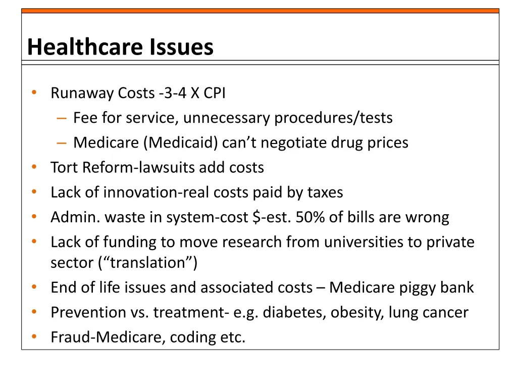 healthcare issues