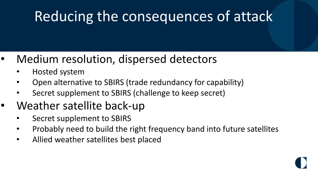 reducing the consequences of attack