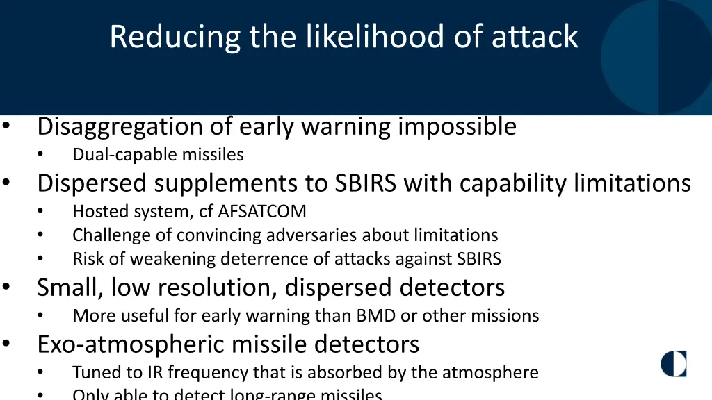 reducing the likelihood of attack