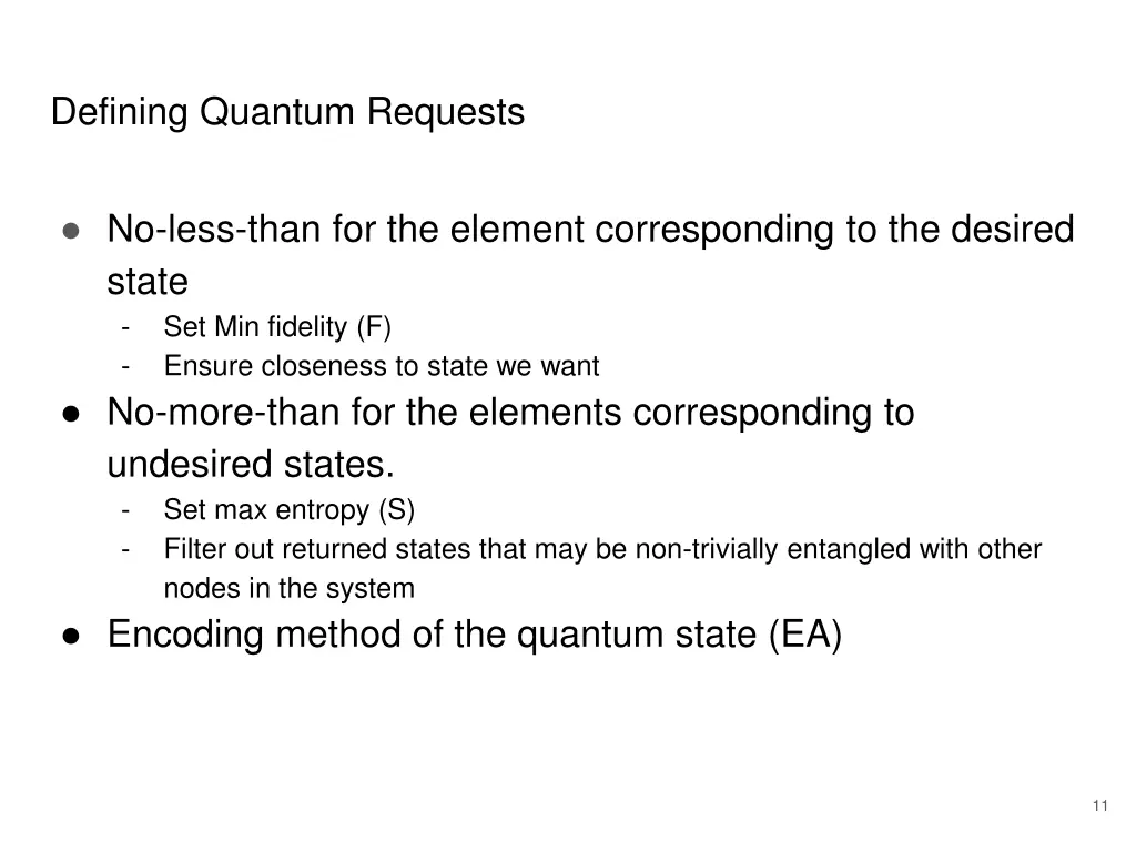 defining quantum requests