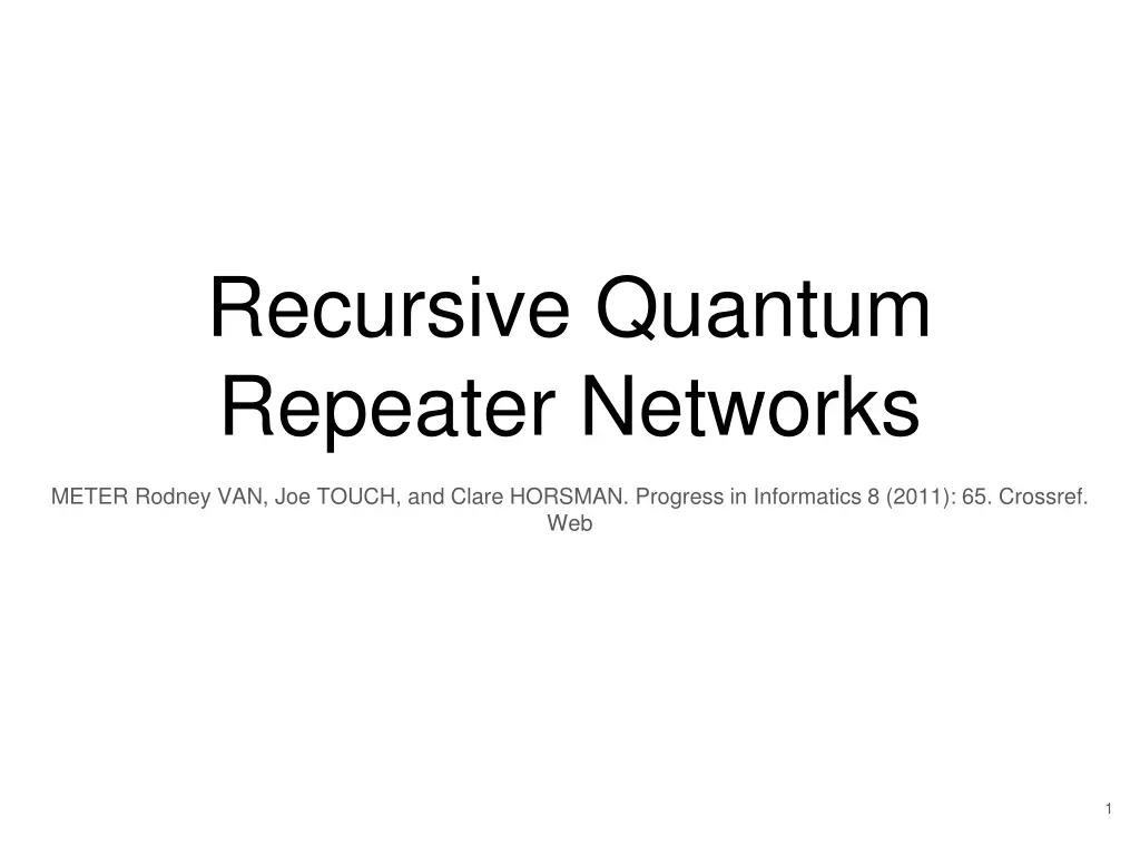 recursive quantum repeater networks